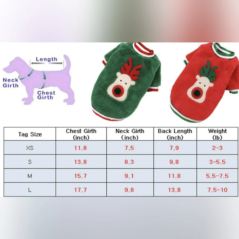 Dog/Cat Fleece Christmas Sweater For Small Pets - Green - Picture 6 of 6